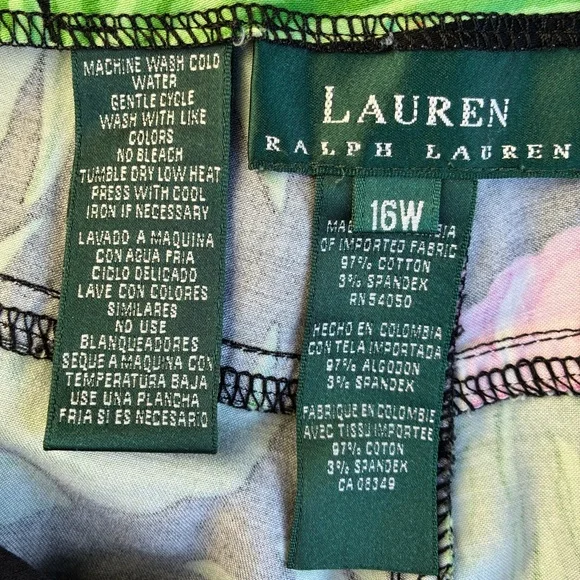 Lauren Ralph Lauren Tropical Print Plus Size Pants Size 16W - Picture 8 of 10